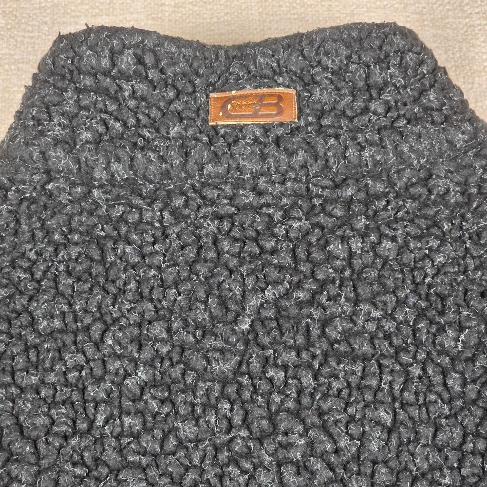 Vintage CB Sports Mens Sherpa Fleece Quarter Zip Pullover Charcoal Gray USA Made - Picture 5 of 11